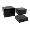 3 Stück Acryl Erhöhungen Displayständer Kubisch Ineinander steckbar für Desserttisch Buffet-Tische Essen Schwarz