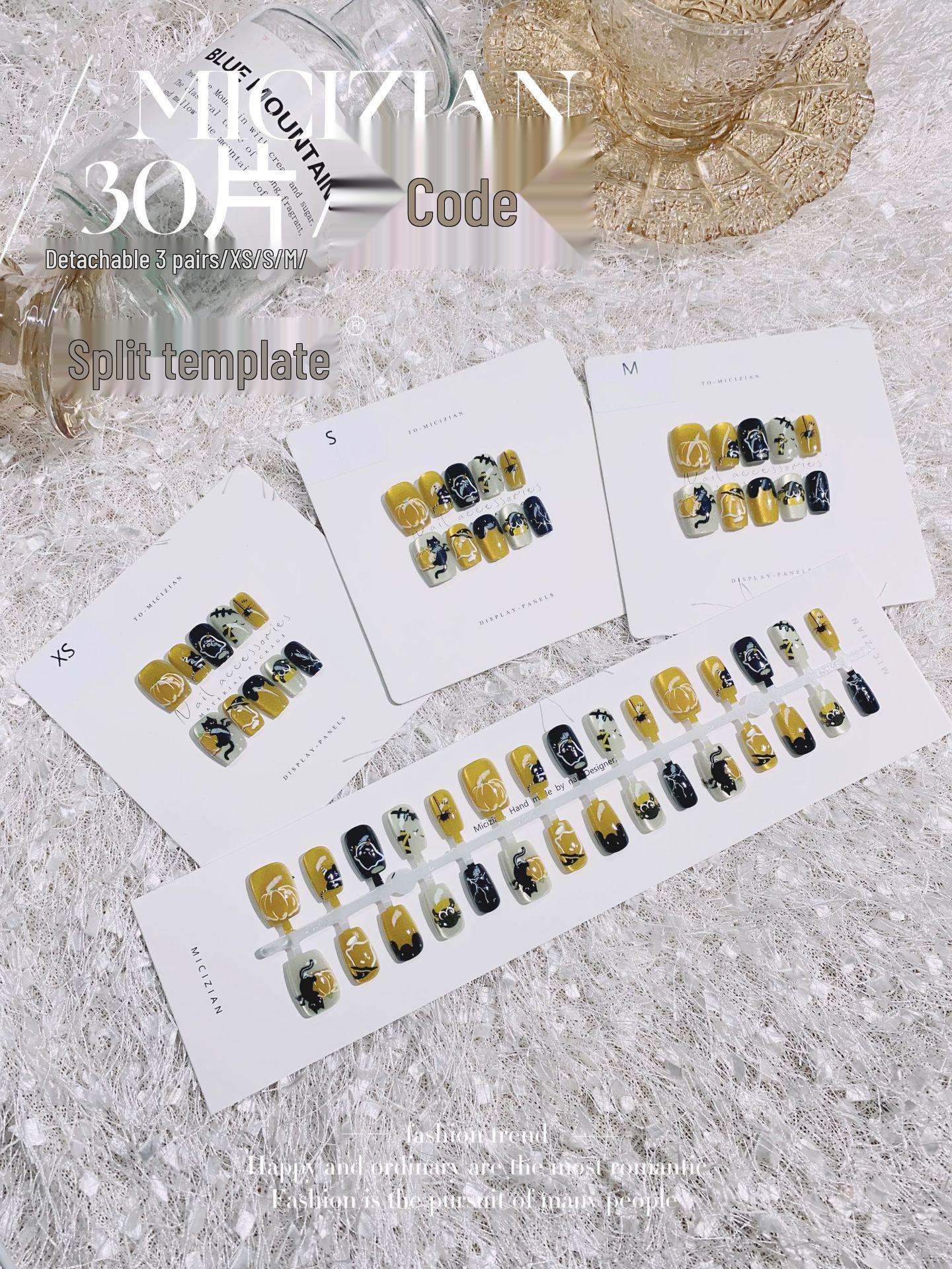 

Cross-Border Halloween Mischievous Ghost & Pumpkin Wearable Nail Kit – 30 Pieces