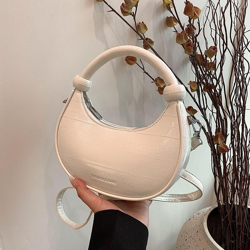 

Новая сумка-тоут женская 2025 новая модная для выхода на работу на каждый день через плечо кроссбоди ретро простая из искусственной кожи сумка-пельмень one size fits all белый