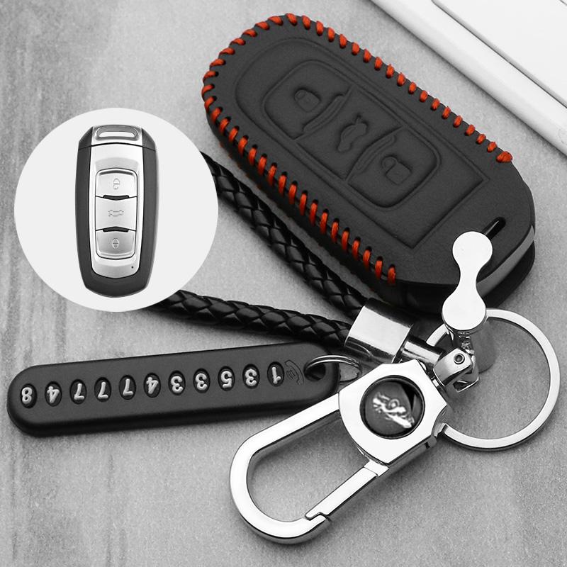 Leather car key case For Geely Atlas SUV Boyue borui Coolray Emgrand NL3 EX7 X7 EC7 GX7 EC715 RV EC718 GT GE SC6 GC9 key cover