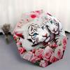 Tiger Cubs Roses Automatic Folding Umbrella  8 Ribs, Durable Iron Frame, Bright Color Pattern Compact Travel Umbrella, Suitable for Outdoor,