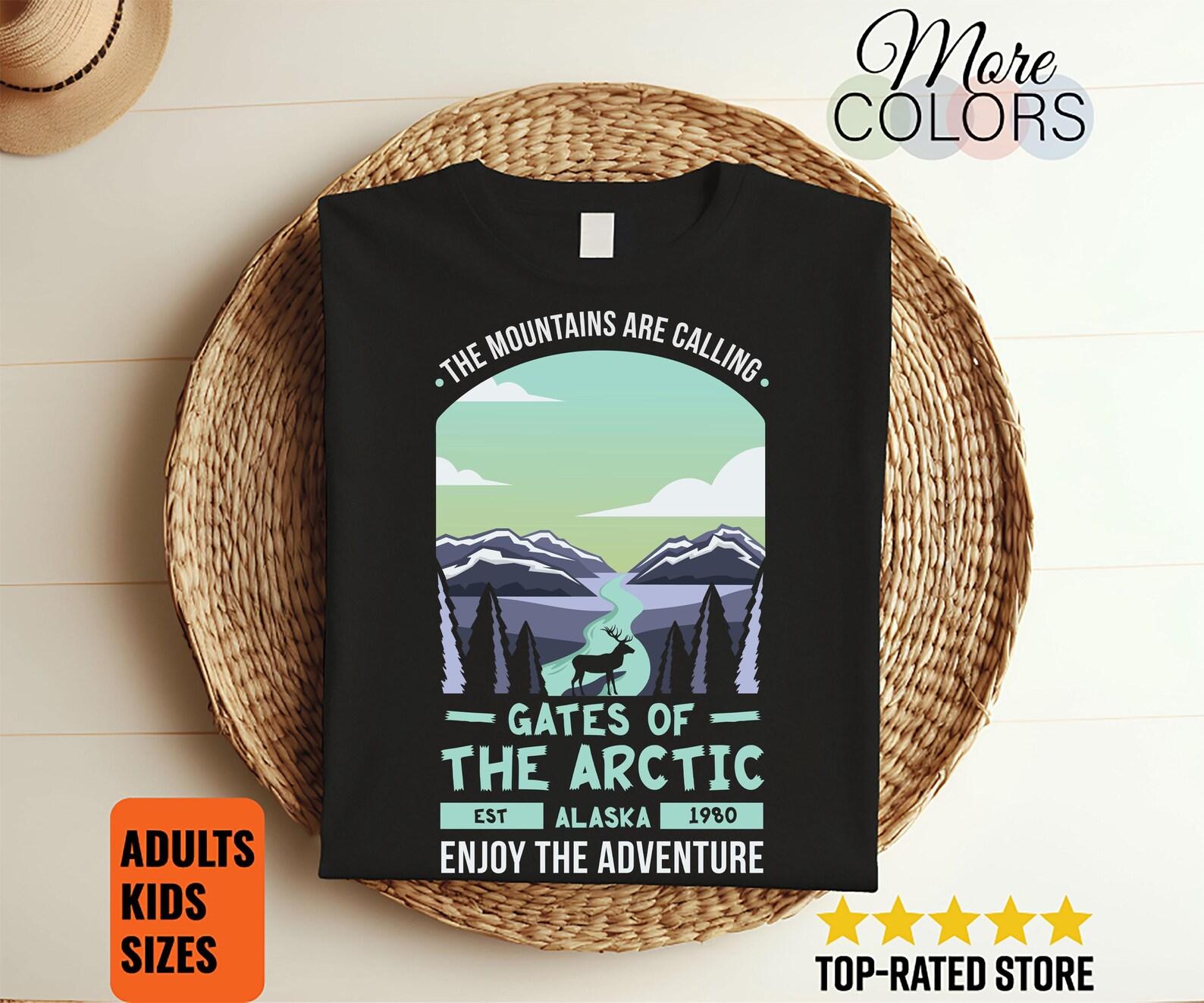 Gates of the Arctic National Park US Vintage T-Shirt, USA Alaska Parks Lover Gifts, Adventure Outdoors, Camping Hiking, Backcountry Travel, 130