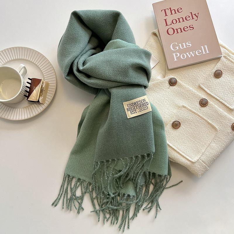 Solid Color Imitation Cashmere Scarf Women's Winter Thickened Double-sided Warm Scarf Cold-proof Outer Long Shawl