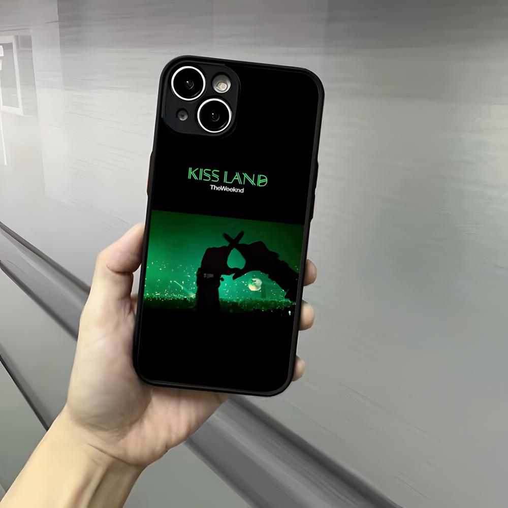 The Weeknd Kiss Land Phone Case For Iphone 17 16 15 14 13 12 Pro Max Xr Air Plus Skin Feel Black Hard Shell Cover