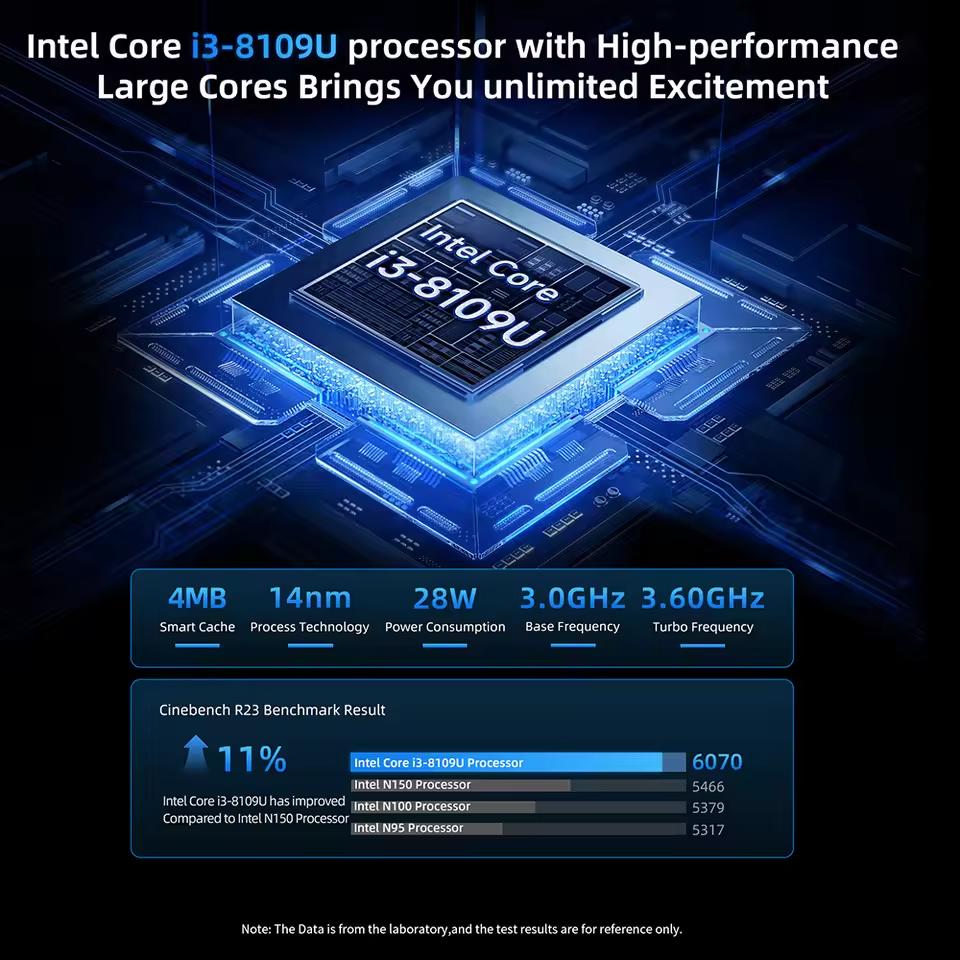 BMAX X15 Power Laptop 15,6'' 16 GB DDR4 RAM 512 GB SSD Windows 11 Notebook Intel Core I3-8109U CPU Office Computer