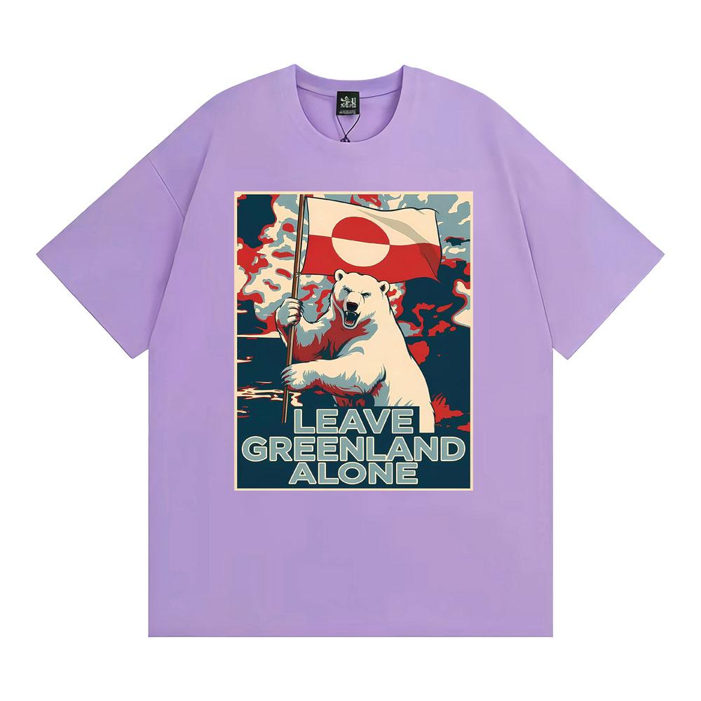 Leave Greenland Alone Vintage Graphic Tee Shirt Men Hip Hop Gothic T-shirt Male Oversized 100% Cotton Comfort T Shirt Streetwear