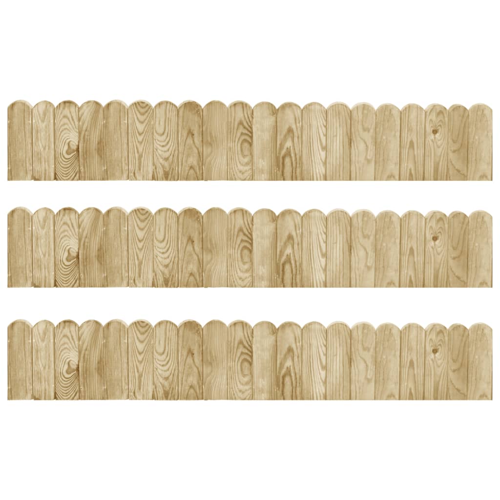 Garden Edging Set 3 pcs 120 cm Pressure Treated Pine Wood