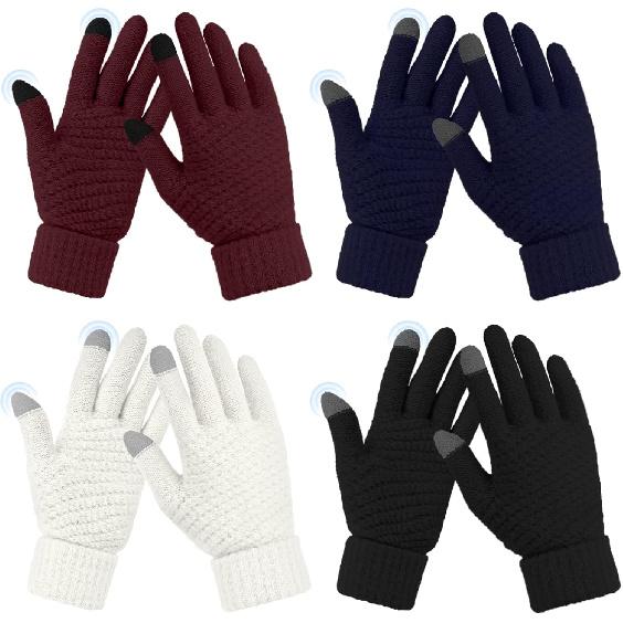 Omisy 4 Pack Women Winter Gloves Touchscreen, Christmas Stocking Stuffers