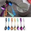 1 Pc Stainless Steel Rose Spoon Flower Handle Coffee Tea Small Stirring Ice Cream Dessert Spoon