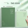 Gradient Green Spiral Notebook - A5 & B5 Lined for Junior High & High School Students