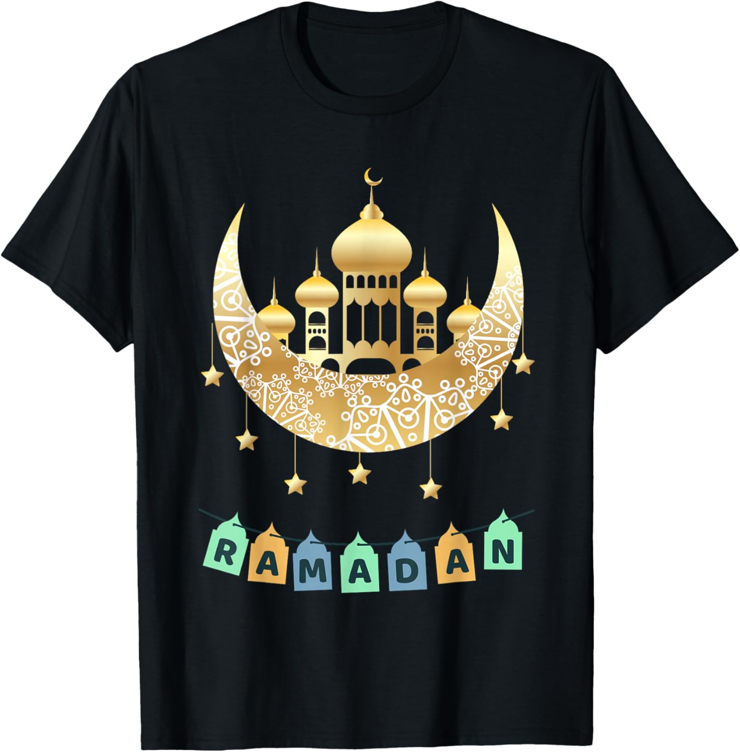 

Ramadan Mosque Moon Graphic Women Tee Muslim Islamic Celebration Gift Short Sleeve Clothing Fashion Harajuku Funny TShirt S
