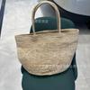 Borsa a mano in rafia intrecciata a mano di grande capacità da donna, estiva, semplice, in paglia, a mano/spalla, borsa da spiaggia