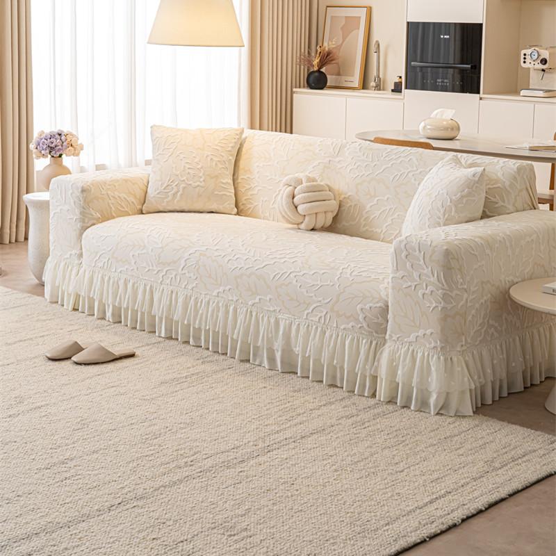 Elastic Sofa Cover All Purpose Set Suitable for All Seasons  with A High End Feel. Skirt  Straight Fleece  Hair Cover  and Anti Cat Scratch Cover