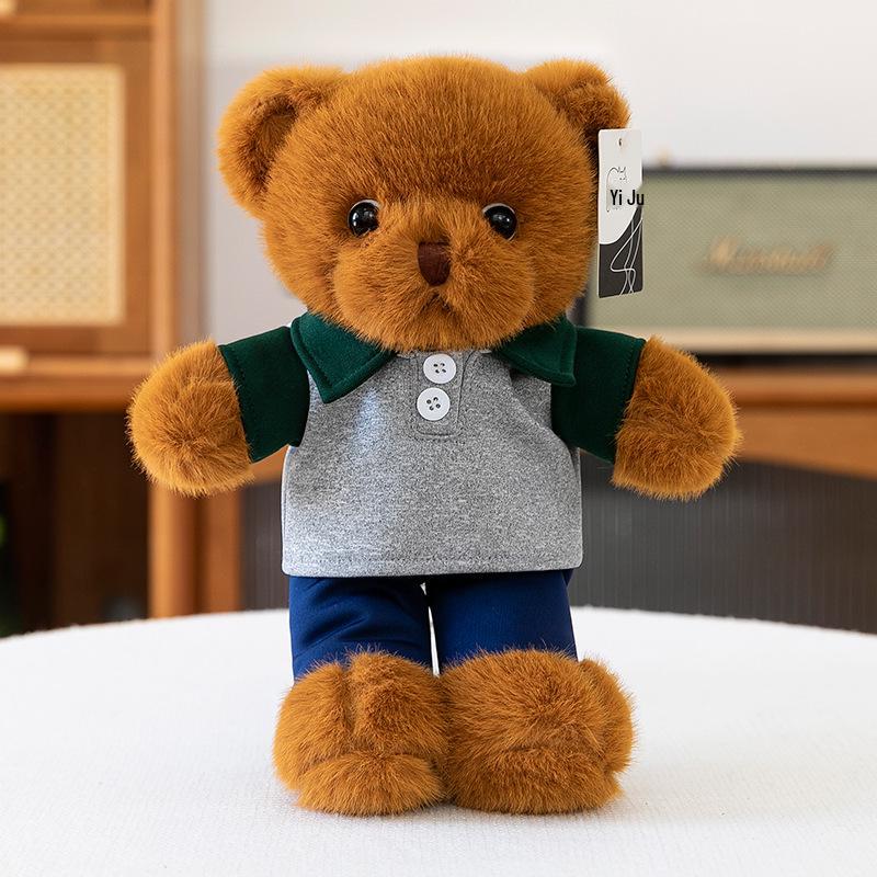 Cute Bear Plush Toy In School Uniform - Custom Logo Graduation Gift for Classmates