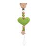 Cartoon Polar Bear Pacifier Clip – Handmade Wool & Silicone Teether Chain for Babies, Cute Anti-Loss Nipple Holder
