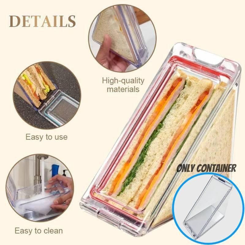 Transparent Plastic Triangle Sandwich Container Modern Minimalist Design Perfect For Adults