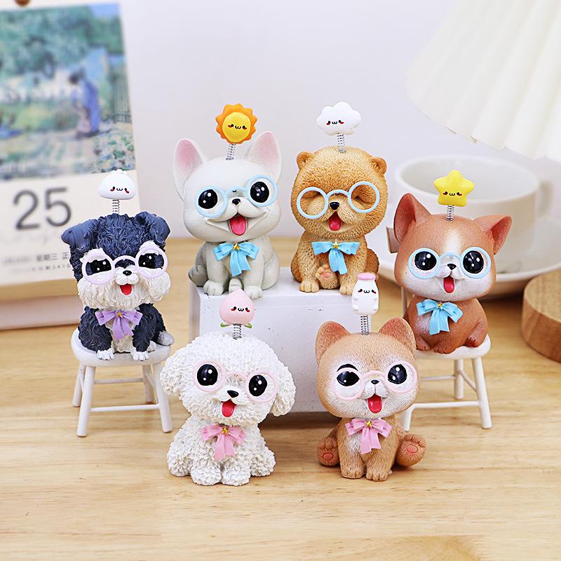 Adorable Pomeranian Dog Figurine: Office Desk & Car Interior Decoration