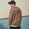 Reebok Solid Color Logo Zip-Up Hoodie Jacket Unisex Jackets Brown 23FRC105UGR1