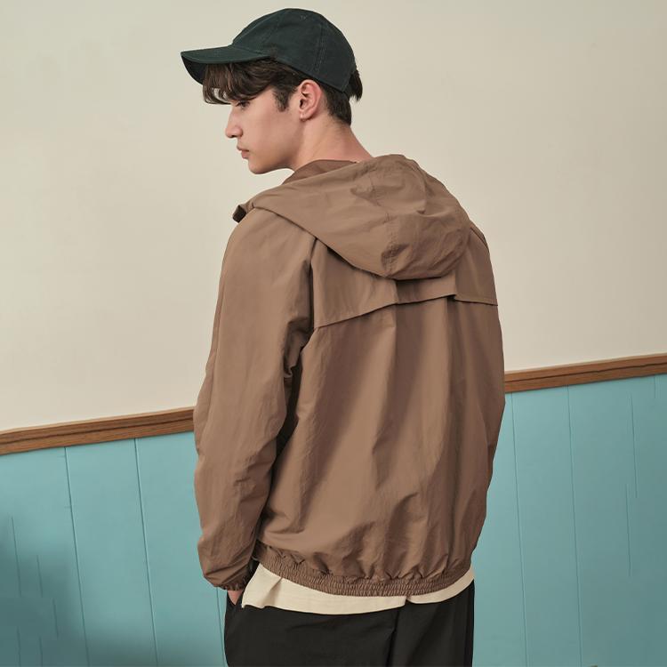 Reebok Solid Color Logo Zip-Up Hoodie Jacket Unisex jackets Brown 23FRC105UGR1