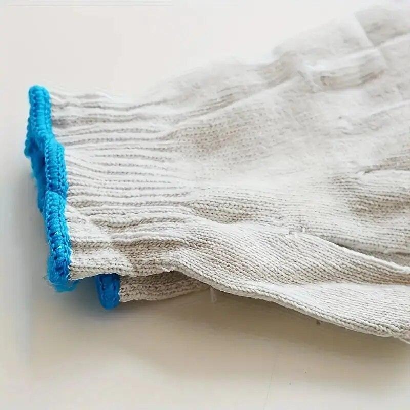 24 Stück Lampenschirm-Baumwolle, rutschfeste und verschleißfeste Arbeitshandschuhe für die Baustelle, verschlüsselte weiße Arbeitsschutzhandschuhe