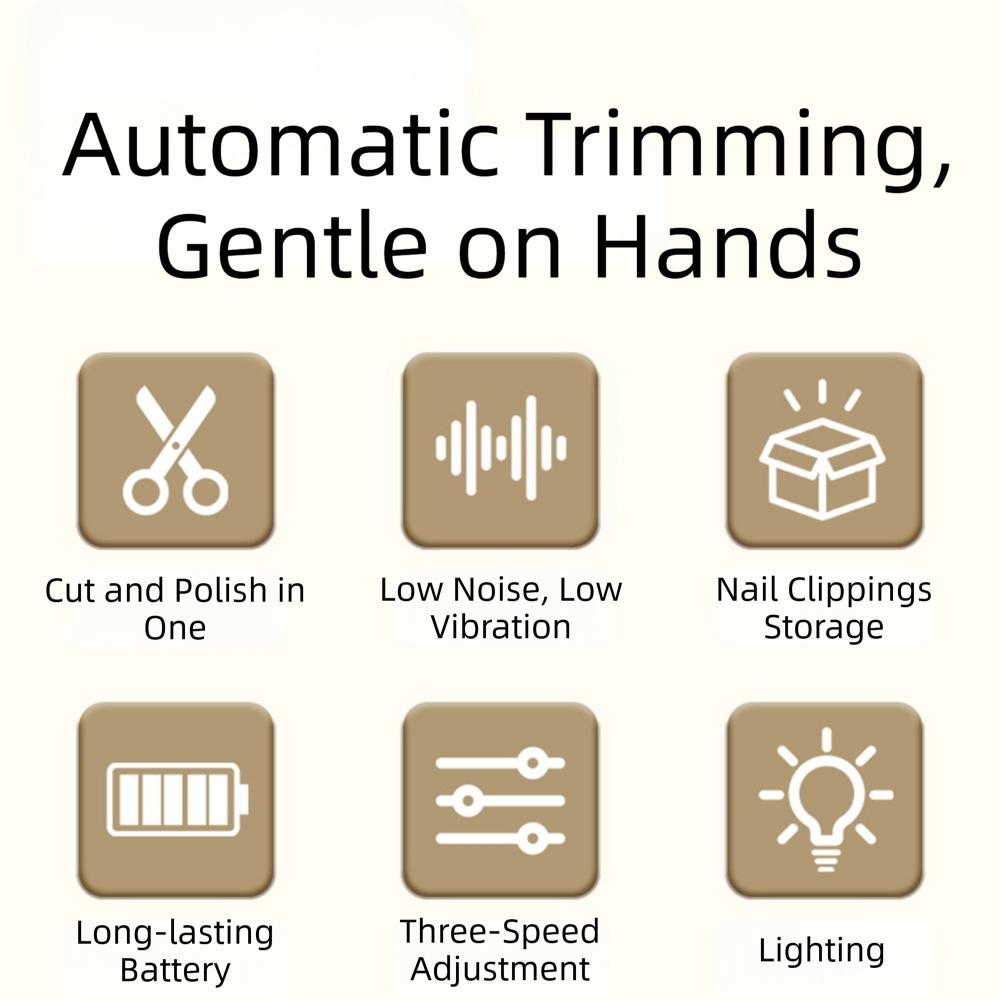 Silents Electric Nail Trimmer Safe Gentle Nail Care Grinder Anti-Pinch Technology Safe Nail File Baby Grooming Manicure Care