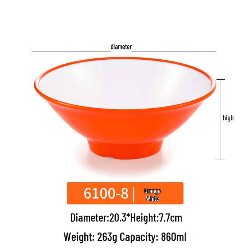 Große Melamin-Ramen-Schüssel für Nudelläden - Konische Luosifen, Mala Tang, Suppen- & Reispudding-Schüssel