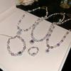 French pearl square zircon pendant necklace light luxury temperament high-end clavicle chain niche versatile temperament jewelry