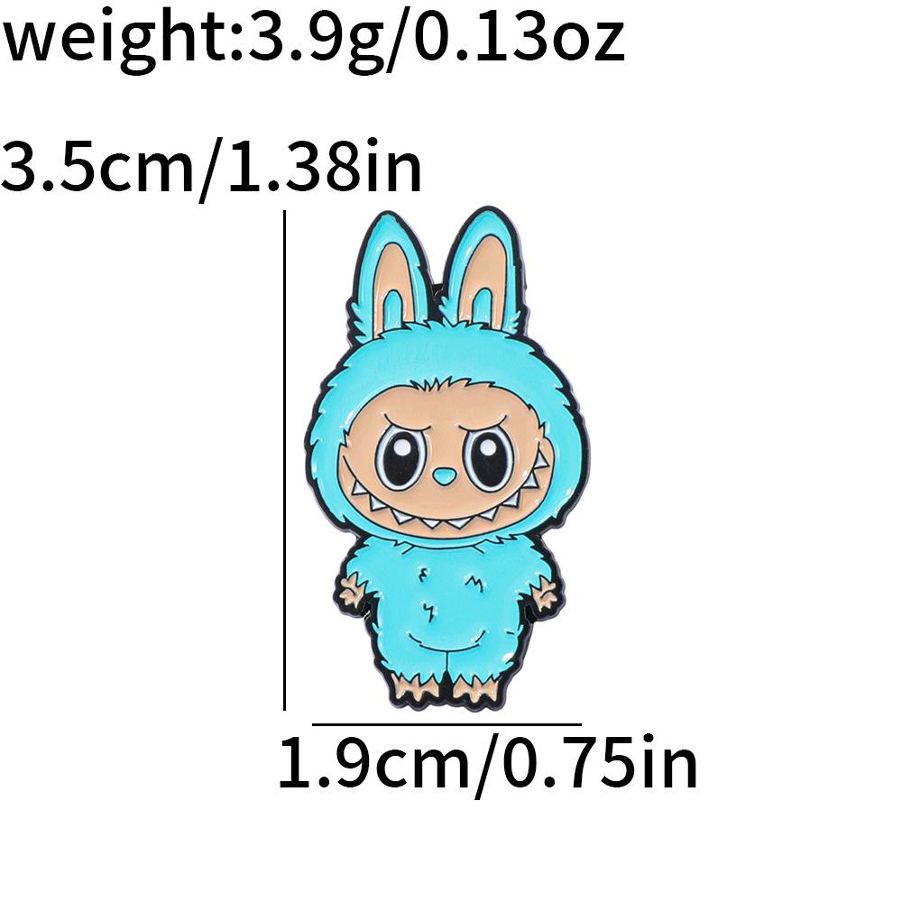 Creative Personality Labub Metal Badge Cute Rabbit Alloy Brooch Pin Decoration