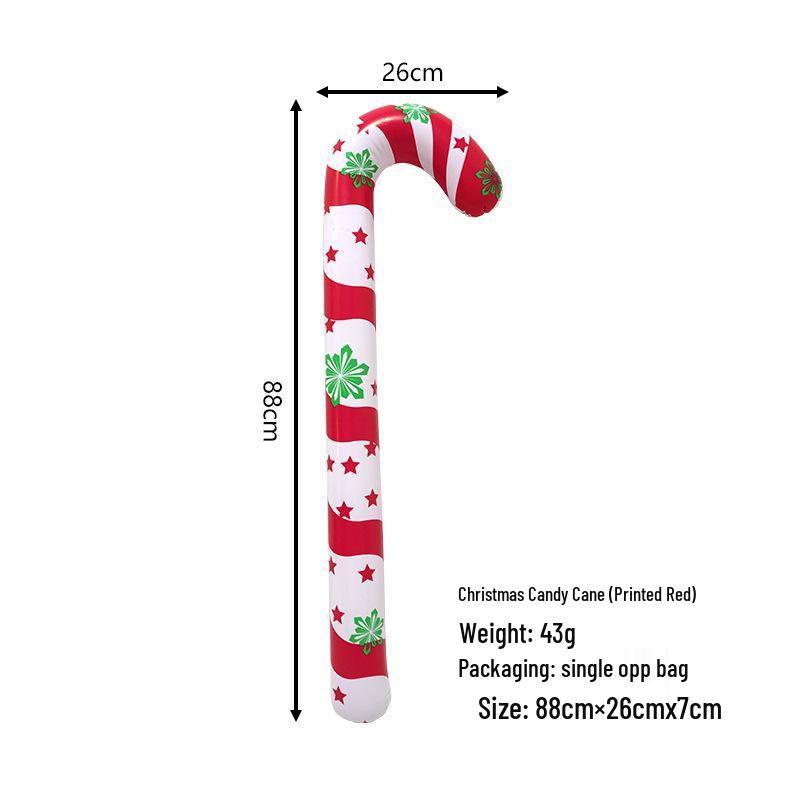 Outdoor Christmas PVC Inflatable Ball & Candy Cane Pendant Decoration