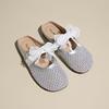 Nouvelles Pantoufles d'Été en Maille Respirante pour Femmes Chaussures à Boucle à Enfiler Bout Rond Tongs Plage Talon Plat Argenté Mules