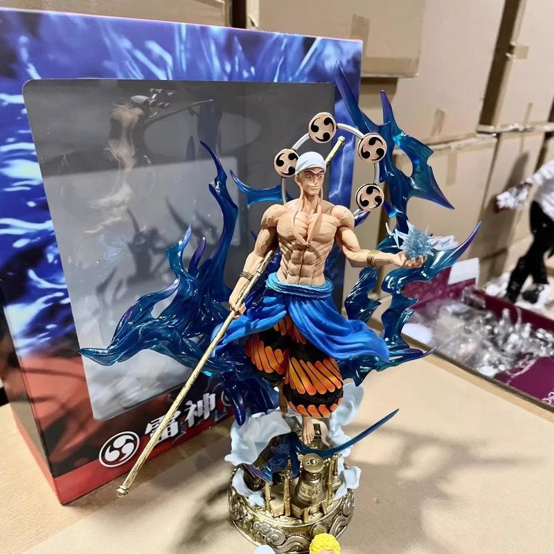 One Piece Enel Gk Figure Double Head Sculpture Lightable Collectible Statue Model Boxed Desktop Ornament For One Piece Fans