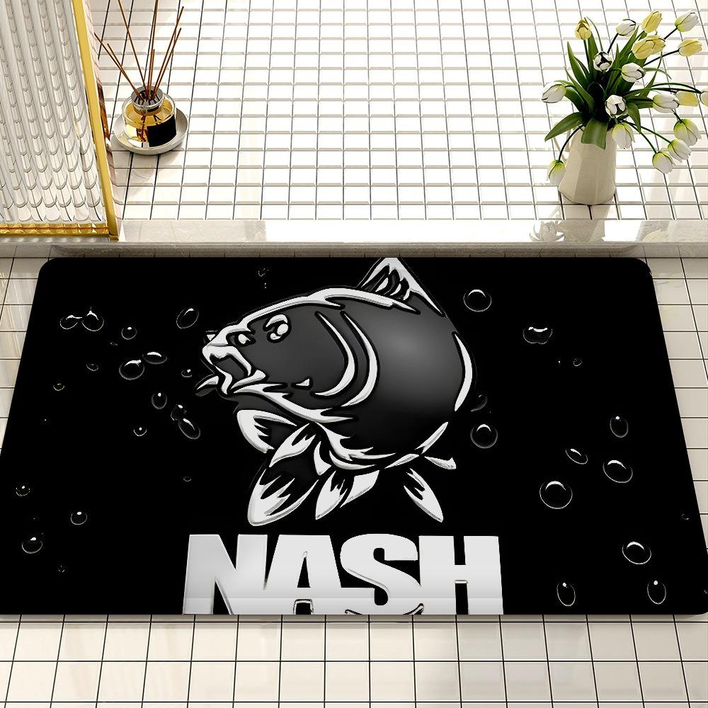 Nash Fishing Logo Mat Bathroom Absorbent Bedroom Door Rug Kitchen Balcony Living Room Entrance Welcome Carpet Home Decoration