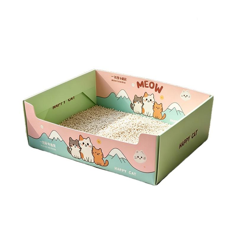 Disposable Foldable Large Portable Travel Temporary Cat Litter Box For Cats