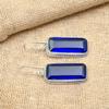 Blue Sapphire Lab-skapade ädelsten handgjorda 925 solid sterling silver smycken örhängen