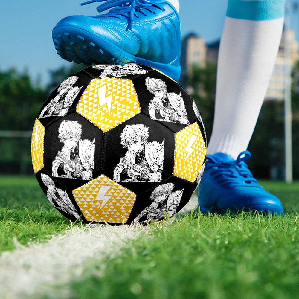 1pc Demon Slayer Kimetsu No Yaiba Soccer Ball Size 5 Indoor Soccer Ball Fashion Colorful Backyard Game - Great For Sports Fans Gift HE26