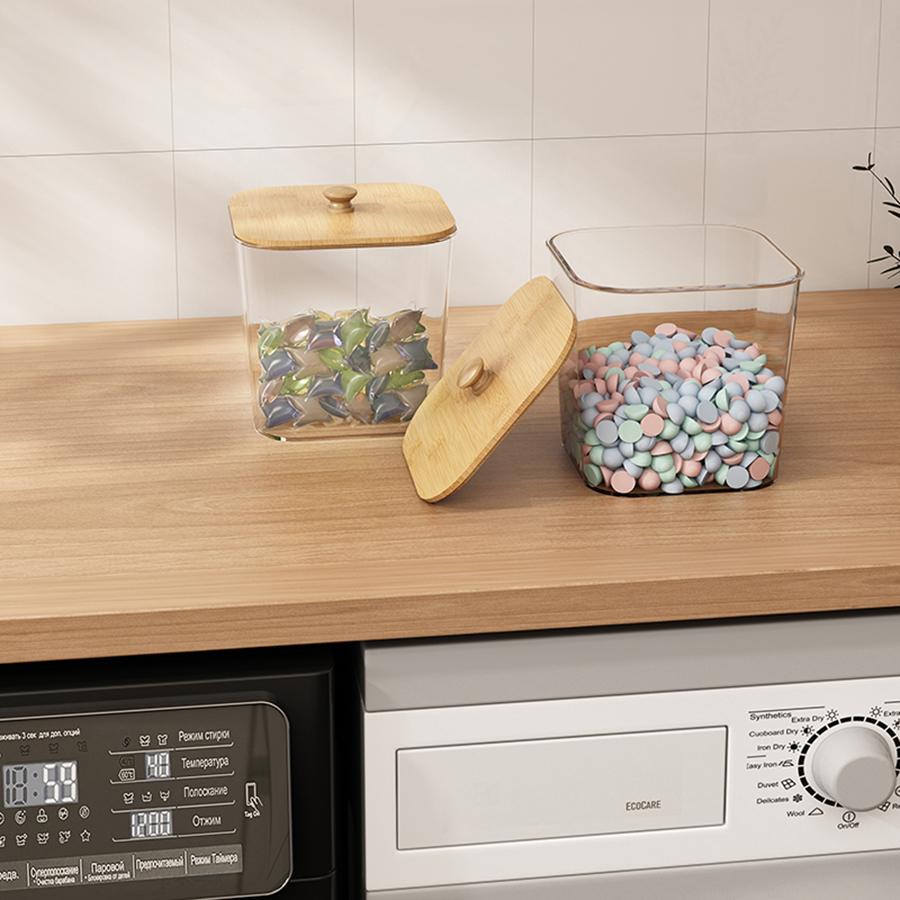 Laundry Room Organization Storage Containers 80oz Laundry Pod Containers with Lids for Laundry Detergent Laundry Pods Dry Sheet