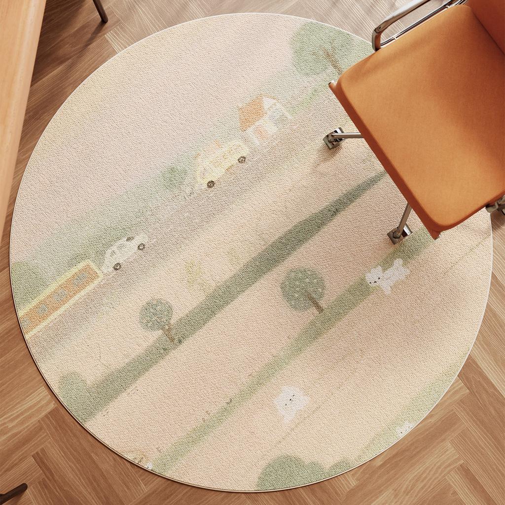 Cream Style Bedroom Decor Round Carpet Thicken Plush Carpets for Living Room Fluffy Soft Lounge Floor Mat Washable Cloakroom Rug
