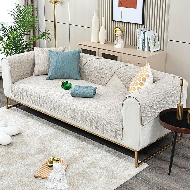 Сплошной цвет минималистичный диван-полотенце сезонный универсальный стеганый — фото 8