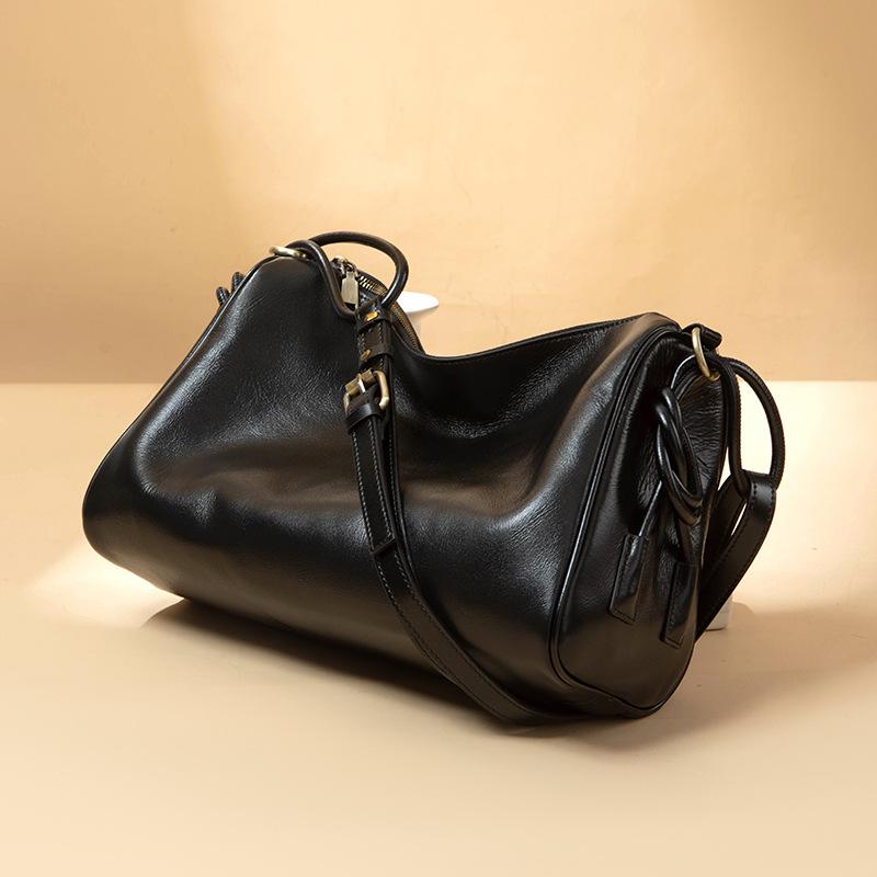 Genuine Leather and Cowhide Boston Bag Versatile and Fashionable Single-shoulder Bag Casual Crossbody Bag