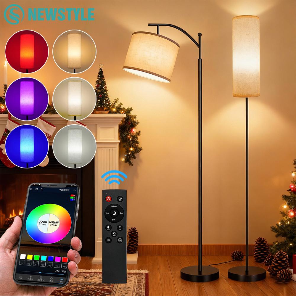 Lâmpada de Chão Decorativa para Ambiente de Natal Música Seleção de Ritmo DIY Iluminação RGB Dimmerização Contínua de 3 Cores para Quarto Iluminação Residencial