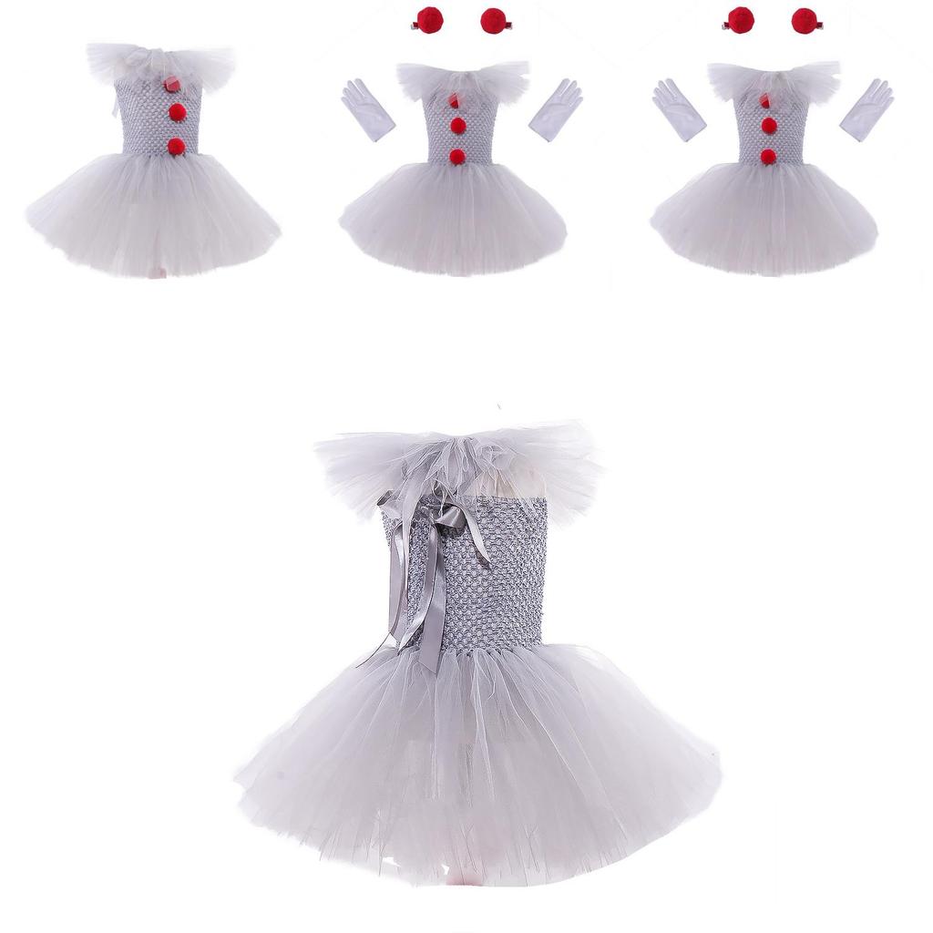 Colorful Mesh Princess Dress Set For Halloween Costume Parties