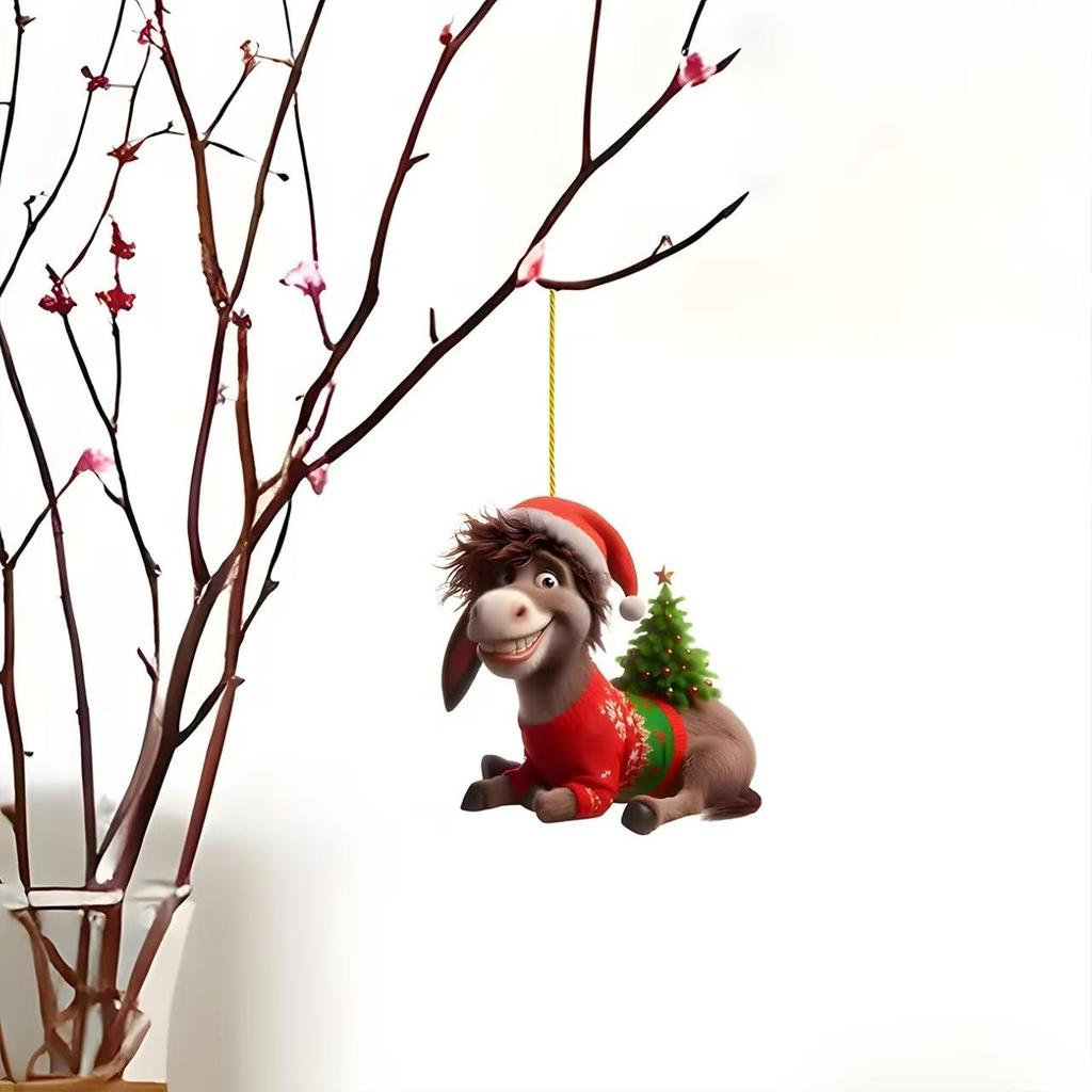 Car Rearview Mirror 2d Cat Hanging Pendant  Animal Shape Ornaments Backpack Accessories Cretive Adorns Decorative Decor for Car