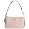 Nolita 19 In Blocked Metal Logo Zip Closure Coated Canvas Shoulder Bag Small Women's Tan