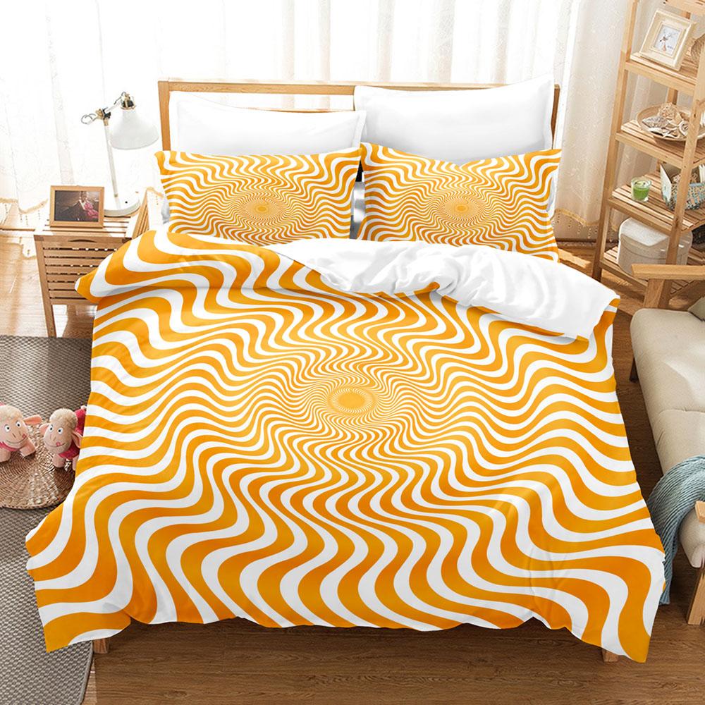 

3D Visual Illusion Bedding Set Geometric Duvet Cover Set HD Duvet Cover Set for Kids Bedding Sets Bedclothes Bedroom Decor EU Twin 135x200cm