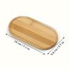 Bamboo Serving Tray, Round Tea Tray for Bathroom Counter, Wooden Vanity Organizer for Decor, Coffee Snack Candle Display