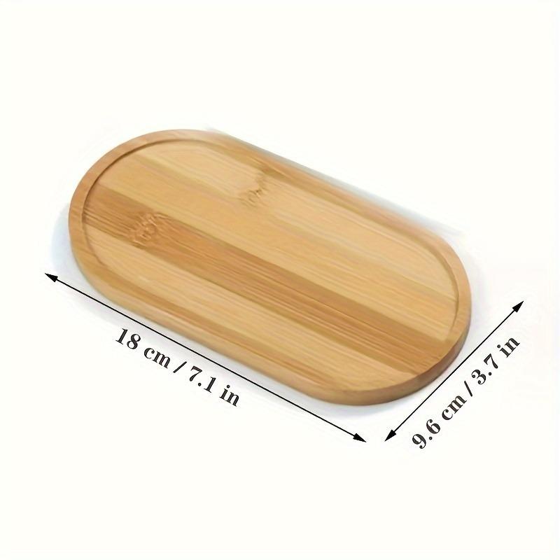 Bamboo Serving Tray, Round Tea Tray for Bathroom Counter, Wooden Vanity Organizer for Decor, Coffee Snack Candle Display
