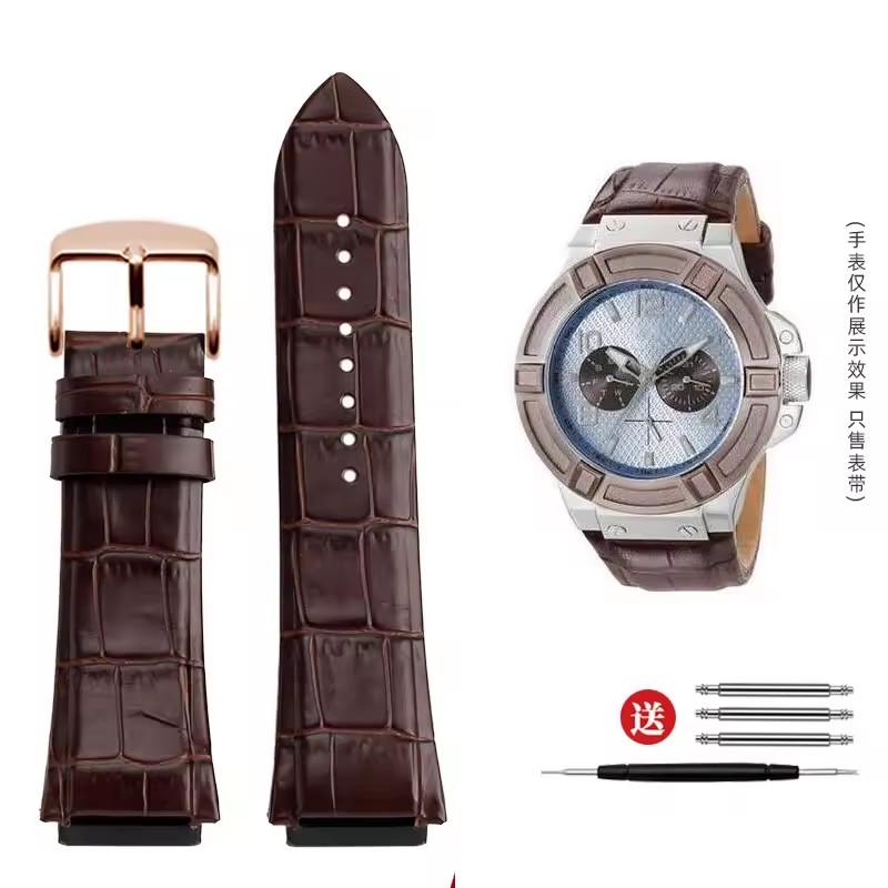 Для мужской серии часов Guess W0040G1\W0040G2\W0040G3 Пряжка-игла Синий Розовое золото Пряжка 22 мм Натуральная кожа Коровы Ремешок для часов 22mm