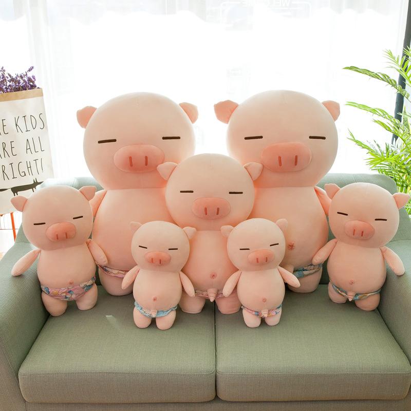 Cute Hooligan Pig Doll Plush Toy Large Swimming Trunks Small Pink Pig Cartoon Throw Pillow Couple Gift Grab Machine Doll