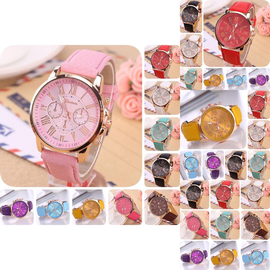 Elegante Orologio da Polso da Donna Geneva Ld186 con Eleganti Numeri Romani e Design Casual