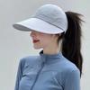 Wide Brim Baseball Cap Foldable Ponytail Hat Fashion Sun Hat  Outdoor Sports